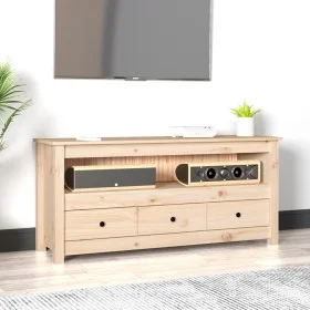 Mueble de TV de madera maciza de pino 114x35x52 cm de vidaXL, Muebles TV - Ref: Foro24-821502, Precio: 95,83 €, Descuento: %