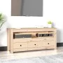 Solid pine wood TV stand 114x35x52 cm by vidaXL, TV Furniture - Ref: Foro24-821502, Price: 95,83 €, Discount: %