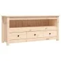 Solid pine wood TV stand 114x35x52 cm by vidaXL, TV Furniture - Ref: Foro24-821502, Price: 95,83 €, Discount: %
