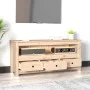 Solid pine wood TV stand 114x35x52 cm by vidaXL, TV Furniture - Ref: Foro24-821502, Price: 95,83 €, Discount: %