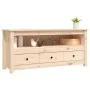 Solid pine wood TV stand 114x35x52 cm by vidaXL, TV Furniture - Ref: Foro24-821502, Price: 95,83 €, Discount: %