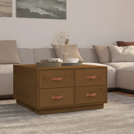Solid honey brown pine wood coffee table 80x80x45 cm by vidaXL, Coffee table - Ref: Foro24-821520, Price: 127,69 €, Discount: %