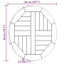 Superficie de mesa redonda madera maciza de teca 2,5 cm 50 cm