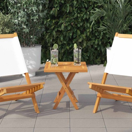 Tablero de mesa cuadrado madera maciza de teca 50x50x2,5 cm