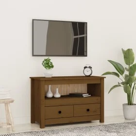 TV-Ständer Massivholz Kiefer honigbraun 79x35x52 cm von vidaXL, TV-Möbel - Ref: Foro24-821500, Preis: 89,70 €, Rabatt: %
