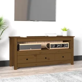Honey brown solid pine wood TV cabinet 114x35x52 cm by vidaXL, TV Furniture - Ref: Foro24-821505, Price: 90,23 €, Discount: %