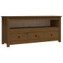 Mueble de TV madera maciza de pino marrón miel 114x35x52 cm de vidaXL, Muebles TV - Ref: Foro24-821505, Precio: 91,11 €, Desc...