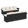 Conjunto de sofá de jardín 9 pcs Negro Poliratán