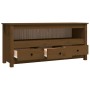 Honigbrauner TV-Schrank aus massivem Kiefernholz, 114 x 35 x 52 cm von vidaXL, TV-Möbel - Ref: Foro24-821505, Preis: 91,11 €,...