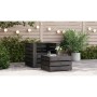 Muebles de jardín palets 2 pzas madera de pino impregnada gris