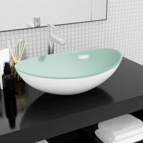 White tempered glass sink 54.5x35x15.5 cm by vidaXL, Sinks - Ref: Foro24-345256, Price: 61,94 €, Discount: %