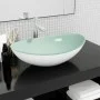 Weißes Waschbecken aus gehärtetem Glas, 54,5 x 35 x 15,5 cm von vidaXL, Sinkt - Ref: Foro24-345256, Preis: 62,10 €, Rabatt: %