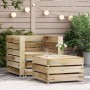 Set de muebles de palés jardín 2 piezas madera pino impregnada