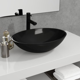Lavabo de vidrio negro 50x37x14 cm de vidaXL, Lavabos - Ref: Foro24-345249, Precio: 63,53 €, Descuento: %