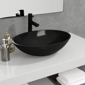 Lavabo de vidrio negro 50x37x14 cm de vidaXL, Lavabos - Ref: Foro24-345249, Precio: 67,18 €, Descuento: %