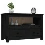 TV-Schrank aus massivem schwarzem Kiefernholz, 79 x 35 x 52 cm von vidaXL, TV-Möbel - Ref: Foro24-821501, Preis: 91,21 €, Rab...