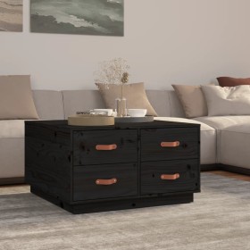 Couchtisch aus massivem Kiefernholz schwarz 80x80x45 cm von vidaXL, Couchtisch - Ref: Foro24-821521, Preis: 161,37 €, Rabatt: %