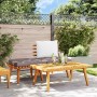 Muebles de jardín 3 piezas con cojines madera maciza de acacia