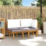 Set muebles de jardín 2 pzas con cojines madera maciza acacia