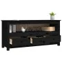 Solid black pine wood TV cabinet 114x35x52 cm by vidaXL, TV Furniture - Ref: Foro24-821506, Price: 115,77 €, Discount: %
