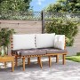 Set muebles de jardín 2 pzas con cojines madera maciza acacia