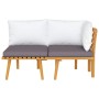 Set muebles de jardín 2 pzas con cojines madera maciza acacia