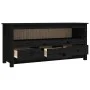 Solid black pine wood TV cabinet 114x35x52 cm by vidaXL, TV Furniture - Ref: Foro24-821506, Price: 115,77 €, Discount: %