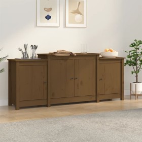 Honey brown solid pine wood sideboard 164x37x68 cm by vidaXL, Sideboards - Ref: Foro24-821495, Price: 207,08 €, Discount: %