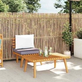 Set muebles de jardín 2 pzas con cojines madera maciza acacia