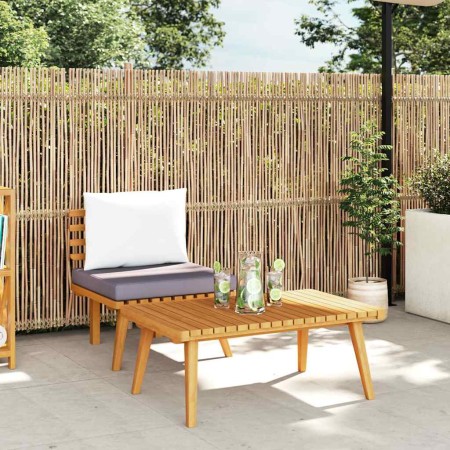 Set muebles de jardín 2 pzas con cojines madera maciza acacia