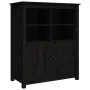 Sideboard aus massivem Kiefernholz schwarz 83x41,5x100 cm von vidaXL, Sideboards - Ref: Foro24-821516, Preis: 133,09 €, Rabat...