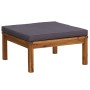 Muebles de jardín 3 pzas con cojines madera acacia gris oscuro