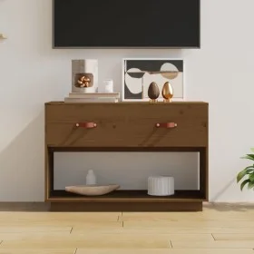 Mueble de TV madera maciza de pino marrón miel 90x40x60 cm de vidaXL, Muebles TV - Ref: Foro24-821525, Precio: 73,82 €, Descu...