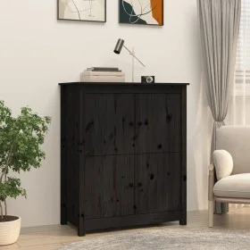 Solid black pine wood sideboard 83x41.5x100 cm by vidaXL, Sideboards - Ref: Foro24-821511, Price: 115,77 €, Discount: %