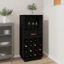Solid black pine wood wine rack 45x34x100 cm by vidaXL, Wine and liquor cabinets - Ref: Foro24-821536, Price: 120,01 €, Disco...