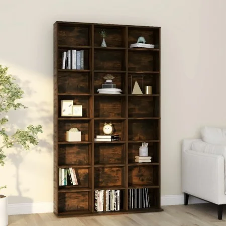 Smoked oak plywood CD shelf 102x23x177.5 cm by vidaXL, CD and DVD storage - Ref: Foro24-815090, Price: 104,27 €, Discount: %