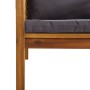 Set sofás jardín 2 pzas con cojines gris oscuro madera acacia