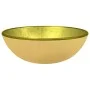 Lavabo de vidrio templado dorado 35x12 cm de vidaXL, Lavabos - Ref: Foro24-345258, Precio: 50,53 €, Descuento: %