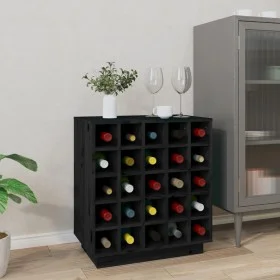 Botellero de madera maciza de pino negro 55,5x34x61 cm by vidaXL, Wine and liquor cabinets - Ref: Foro24-821531, Price: 88,14...