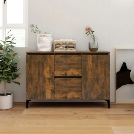 Aparador madera contrachapada color roble ahumado 104x35x70 cm de vidaXL, Aparadores - Ref: Foro24-815165, Precio: 93,21 €, D...