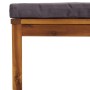 Reposapiés con cojín gris oscuro madera maciza de acacia