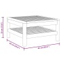 Mesa de centro de madera maciza de acacia 65x65x35 cm