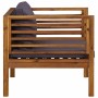 Silla de jardín con cojines gris oscuro madera maciza acacia