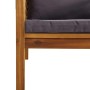 Silla de jardín con cojines gris oscuro madera maciza acacia