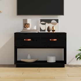 Massiver TV-Schrank aus schwarzem Kiefernholz, 90 x 40 x 60 cm von vidaXL, TV-Möbel - Ref: Foro24-821526, Preis: 97,79 €, Rab...