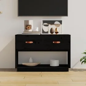 Massiver TV-Schrank aus schwarzem Kiefernholz, 90 x 40 x 60 cm von vidaXL, TV-Möbel - Ref: Foro24-821526, Preis: 96,62 €, Rab...