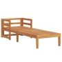 Tumbona con cojines crema madera maciza de acacia