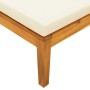 Tumbona con cojines crema madera maciza de acacia