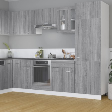 Armario colgante vidrio madera gris Sonoma 60x31x60 cm de vidaXL, Armarios de cocina - Ref: Foro24-815121, Precio: 52,61 €, D...
