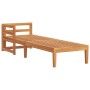 Tumbona 1 reposabrazos con cojines crema madera maciza acacia